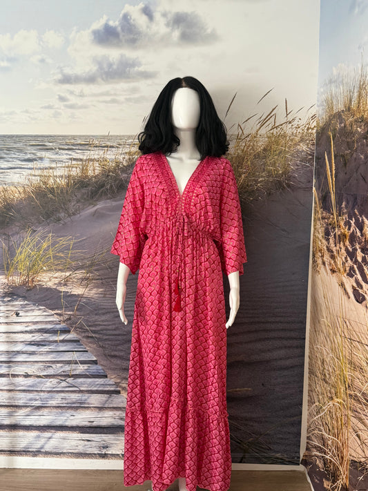 Robe Longue Bohème | Rose à Motifs