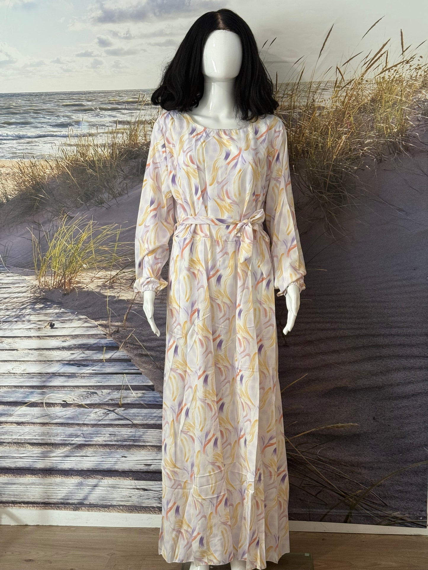 Robe Longue Élégante | Imprimé Pastel