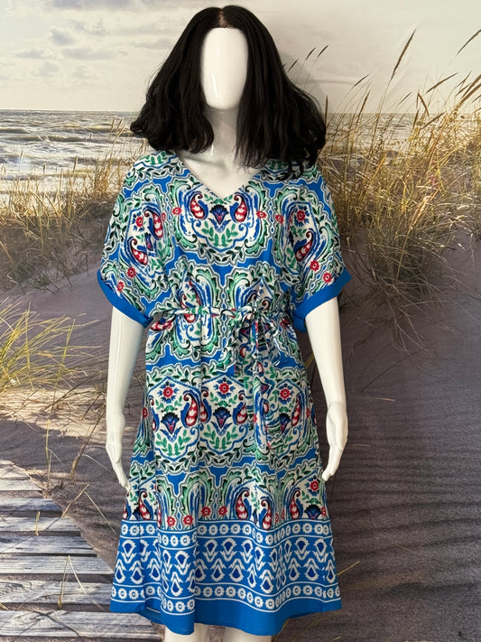 Robe Bohème | Imprimé Bleu Oriental