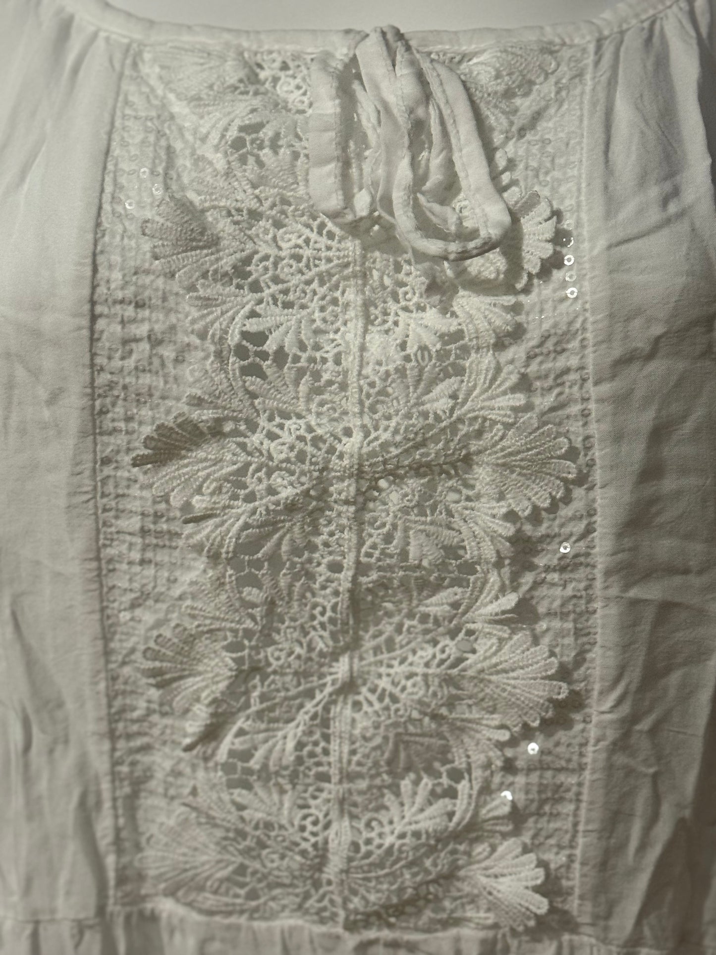 Blouse Dentelle Élégante | Blanc Pur